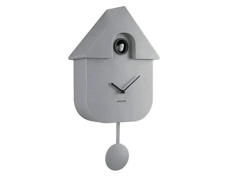 Karlsson Modern Cuckoo Wall Clock - Mouse Grey