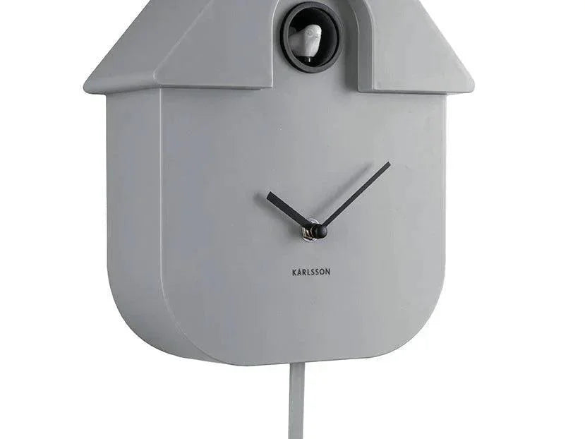 Karlsson Modern Cuckoo Wall Clock - Mouse Grey