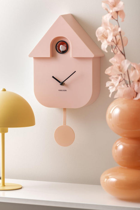 Karlsson Modern Cuckoo Wall Clock - Soft Pink | {{ collection.title }}