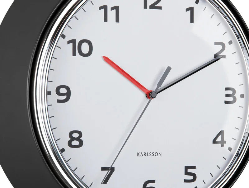 Karlsson Modern Retro Wall Clock - Black - LemonSalt