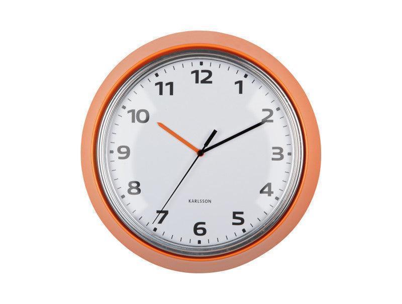 Karlsson Modern Retro Wall Clock - Bright Orange - LemonSalt