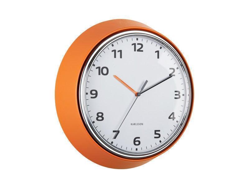Karlsson Modern Retro Wall Clock - Bright Orange - LemonSalt