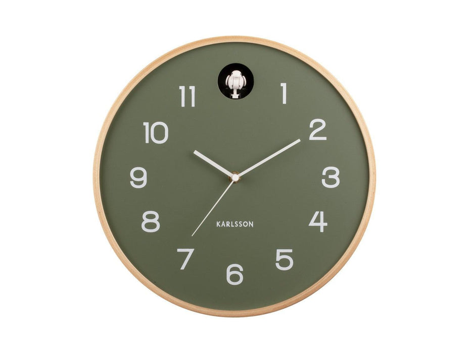 Karlsson Natural Cuckoo Wall Clock - Jungle Green