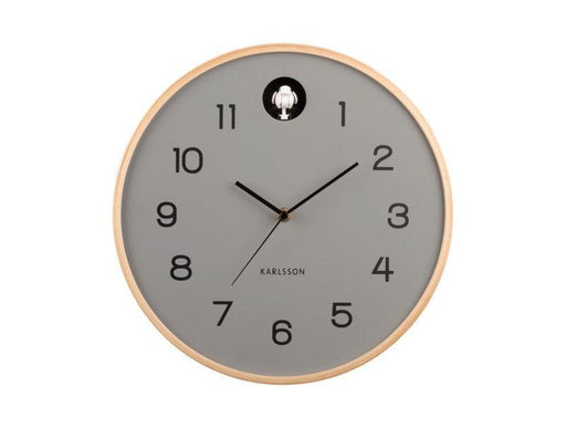 Karlsson Natural Cuckoo Wall Clock - Mouse grey - LemonSalt