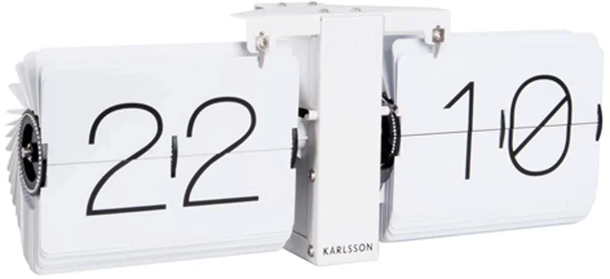 Karlsson No Case Flip Clock - White