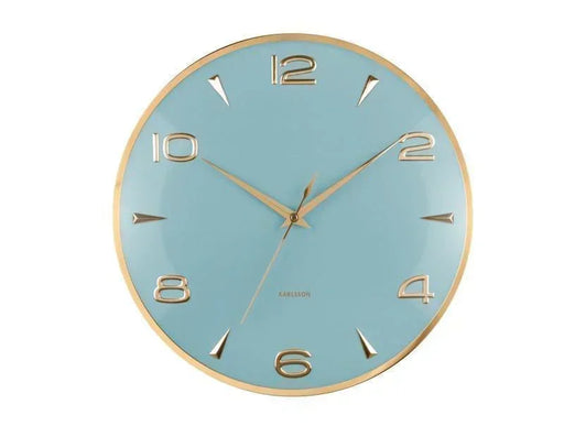 Karlsson Sienna Glow Wall Clock - Misty Blue - LemonSalt
