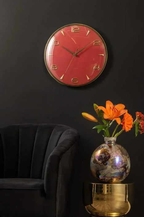 Karlsson Sienna Glow Wall Clock - Red Ochre - LemonSalt