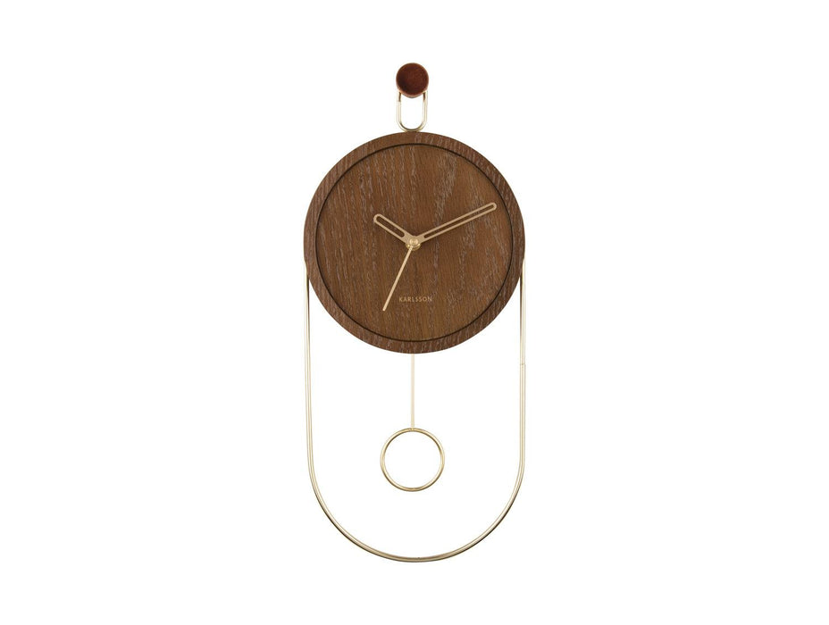 Karlsson Swing Pendulum Wall Clock - Dark Wood | {{ collection.title }}