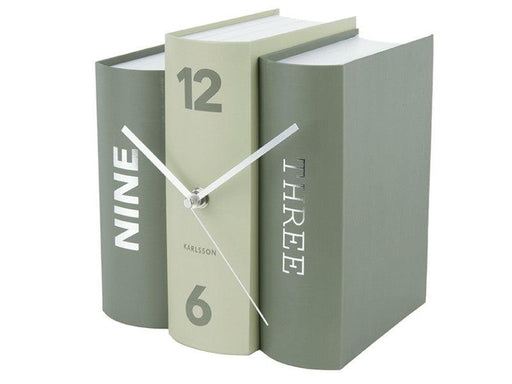 Karlsson Table Clock Book - Green | {{ collection.title }}