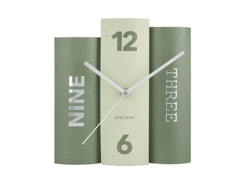 Karlsson Table Clock Book - Green