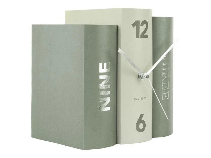 Karlsson Table Clock Book - Green