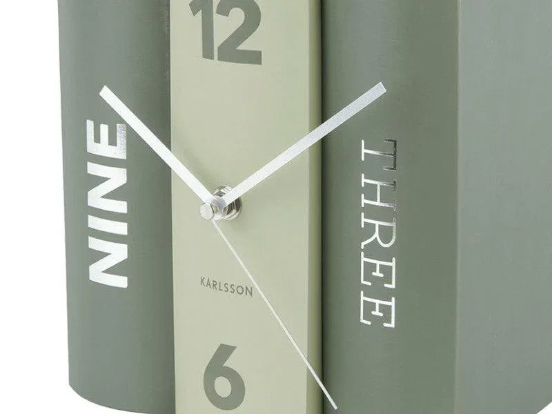 Karlsson Table Clock Book - Green
