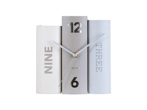 Karlsson Table Clock Book - Grey - LemonSalt