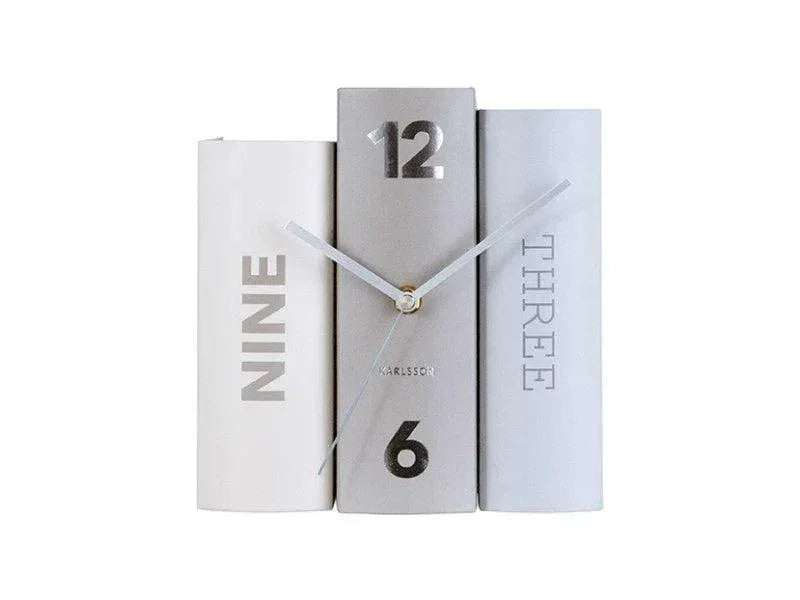 Karlsson Table Clock Book - Grey