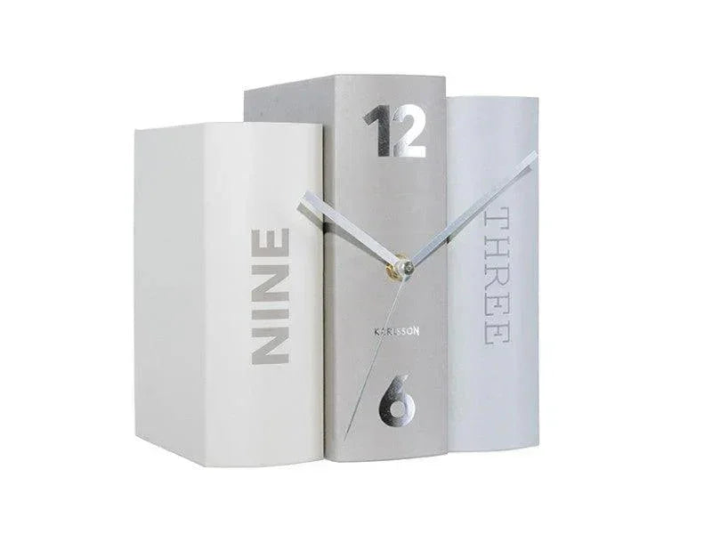 Karlsson Table Clock Book - Grey