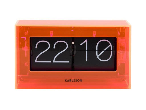 Karlsson Table Clock Boxed Flip Acrylic - Neon Orange | {{ collection.title }}