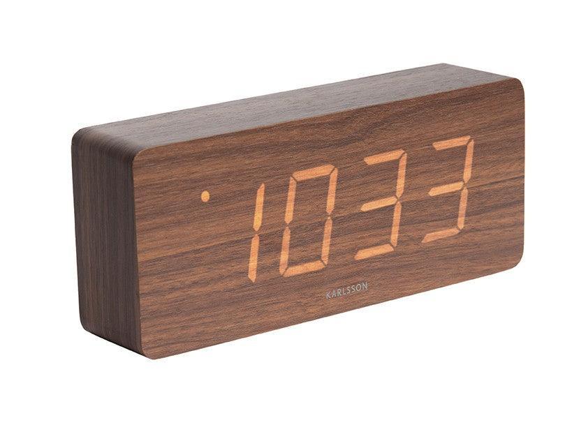 Karlsson Tube Alarm Clock - Dark Wood