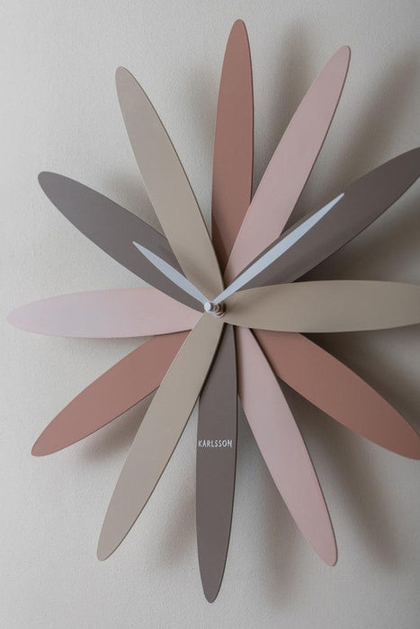Karlsson Wall Clock Bloom Metal - Pink