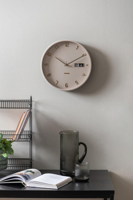 Karlsson Wall Clock Data Flip - warm grey