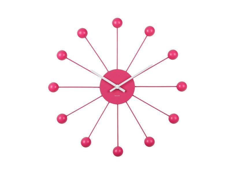 Karlsson Wall Clock Funky Spider -  Bright Pink