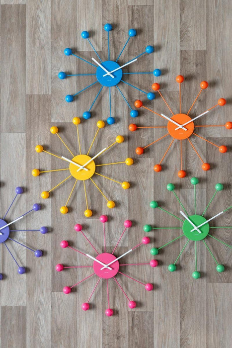 Karlsson Wall Clock Funky Spider -  Bright Pink