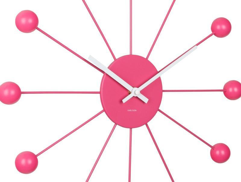 Karlsson Wall Clock Funky Spider -  Bright Pink