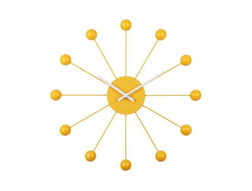 Karlsson Wall Clock Funky Spider - Bright Yellow - LemonSalt