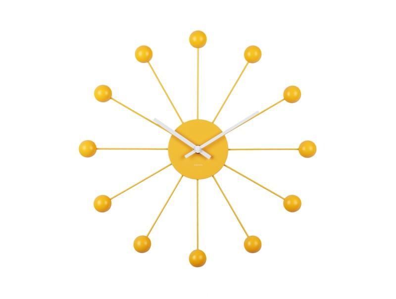 Karlsson Wall Clock Funky Spider - Bright Yellow