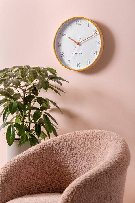 Karlsson Wall Clock Joy - Ochre Yellow
