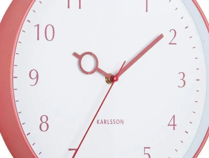 Karlsson Wall Clock Loupe PP - Blush Red