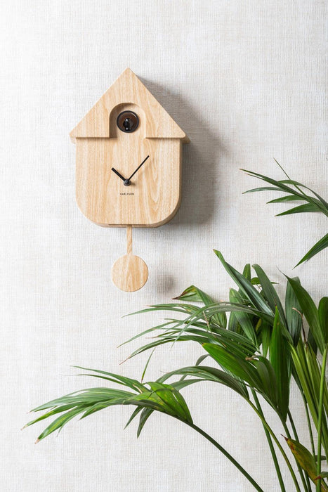 Karlsson Wall clock Modern Cuckoo - Light wood