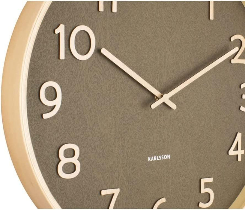 Karlsson Wall Clock Pure Wood Grain - Medium | {{ collection.title }}