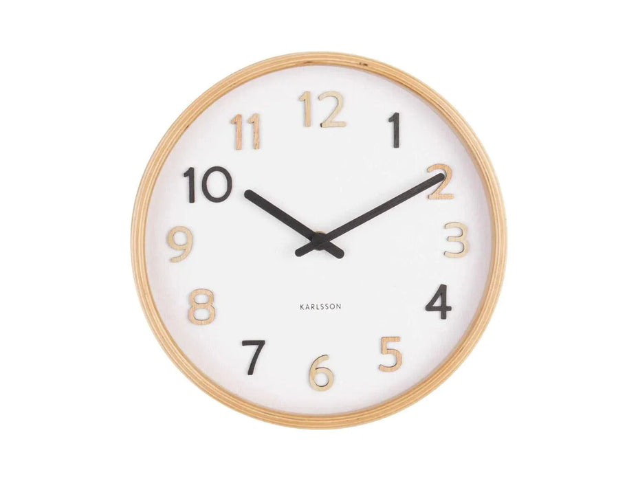 Karlsson Wall Clock Pure Wood Grain Small - MultiColour