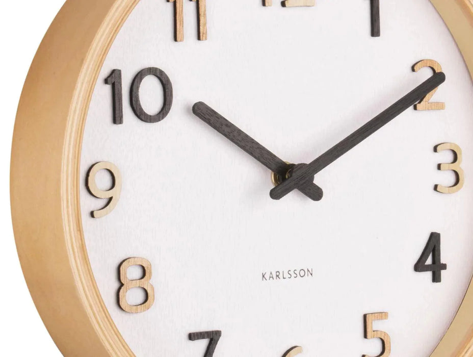 Karlsson Wall Clock Pure Wood Grain Small - MultiColour