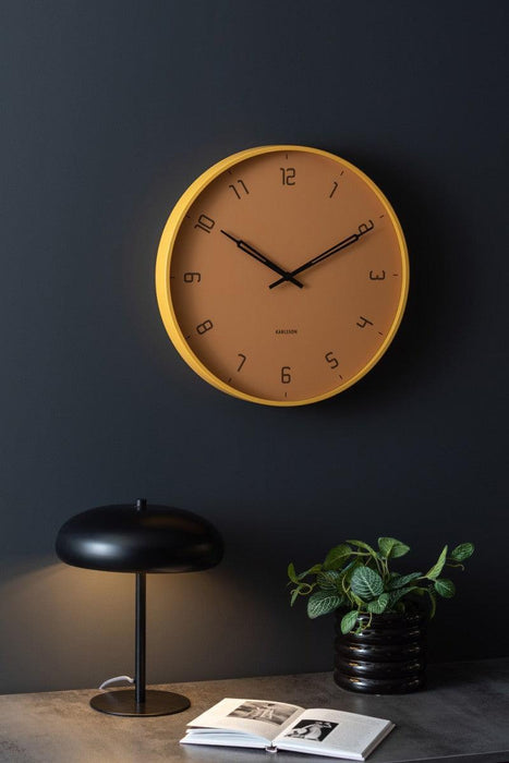 Karlsson Wall Clock Stark Iron Matt - Honey brown
