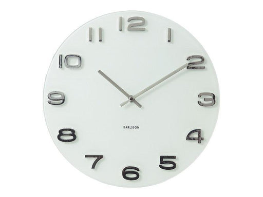 Karlsson Wall Clock Vintage Round - White - LemonSalt