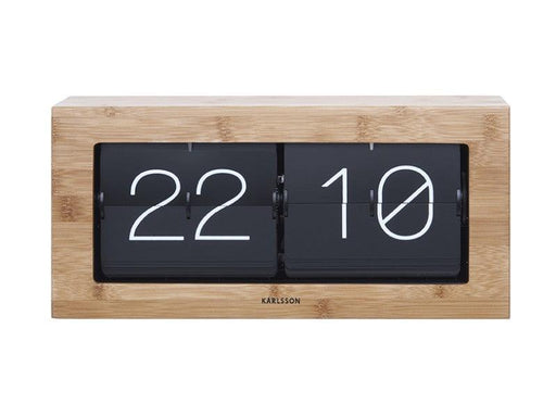 Karlsson Wall / Table Clock Boxed Flip XL Matt - Bamboo - LemonSalt