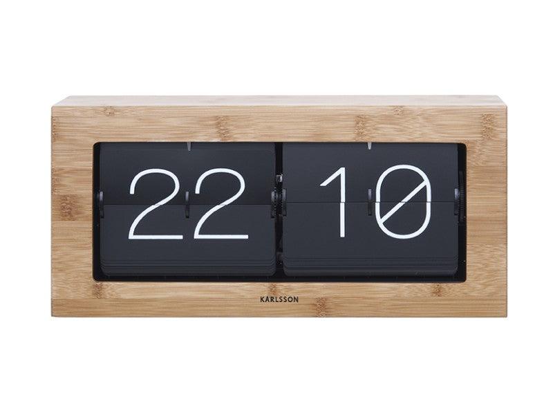 Karlsson Wall / Table Clock Boxed Flip XL Matt - Bamboo - LemonSalt