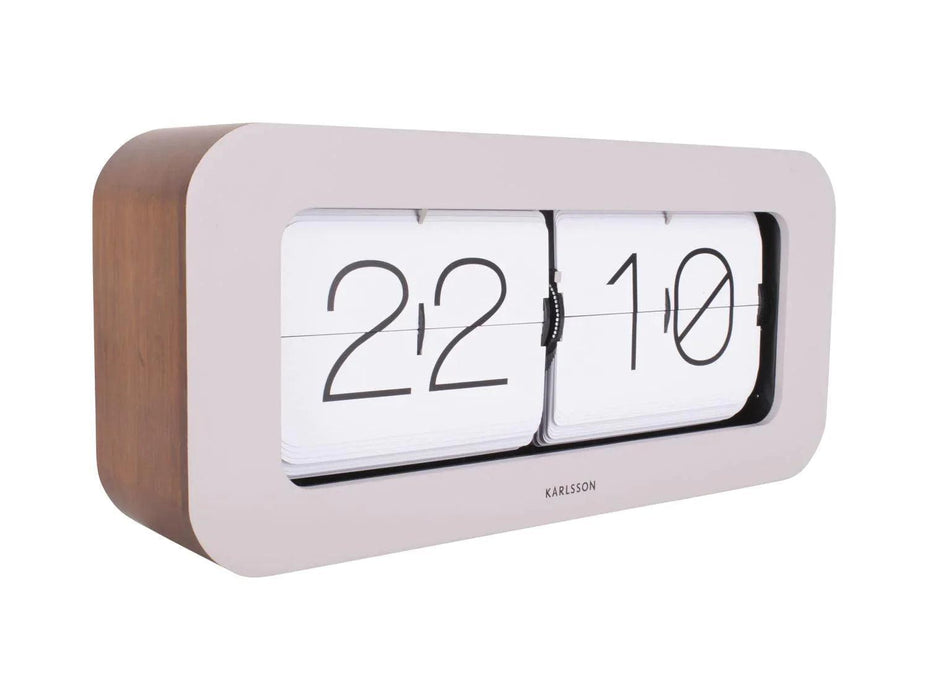Karlsson Wall/Table Flip Clock Matiz Bamboo Warm Grey Clocks Buy