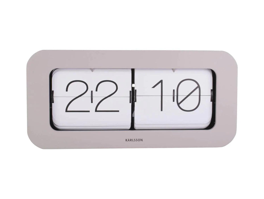 Karlsson Wall/Table Flip Clock Matiz Bamboo Warm Grey Table Clock