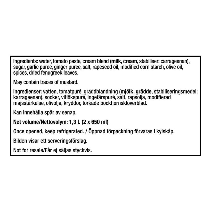 KFI Butter Chicken Sauce (2x650ml) - LemonSalt