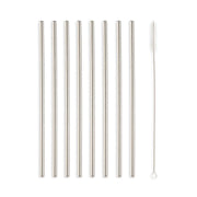 Kikkerland Set Of 10 Stainless Steel Straws