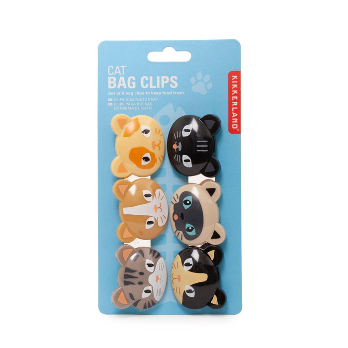 Kikkerland Set Of 6 Bag Clips - Cats