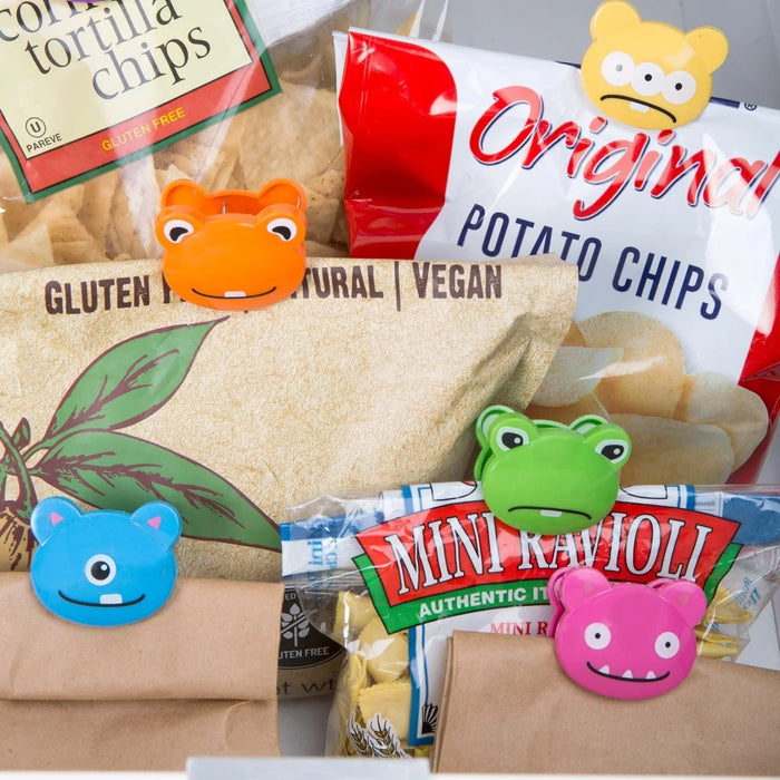 Kikkerland Set Of 6 Bag Clips - Crazy Monsters