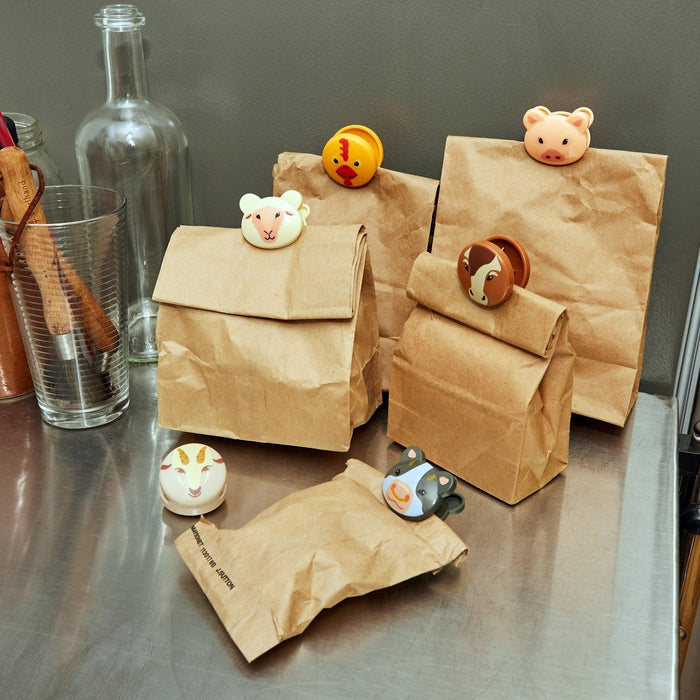 Kikkerland Set Of 6 Bag Clips - Farm Animal | {{ collection.title }}
