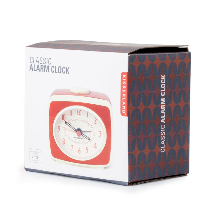Kikkerland Small Classic Alarm Clock - Red