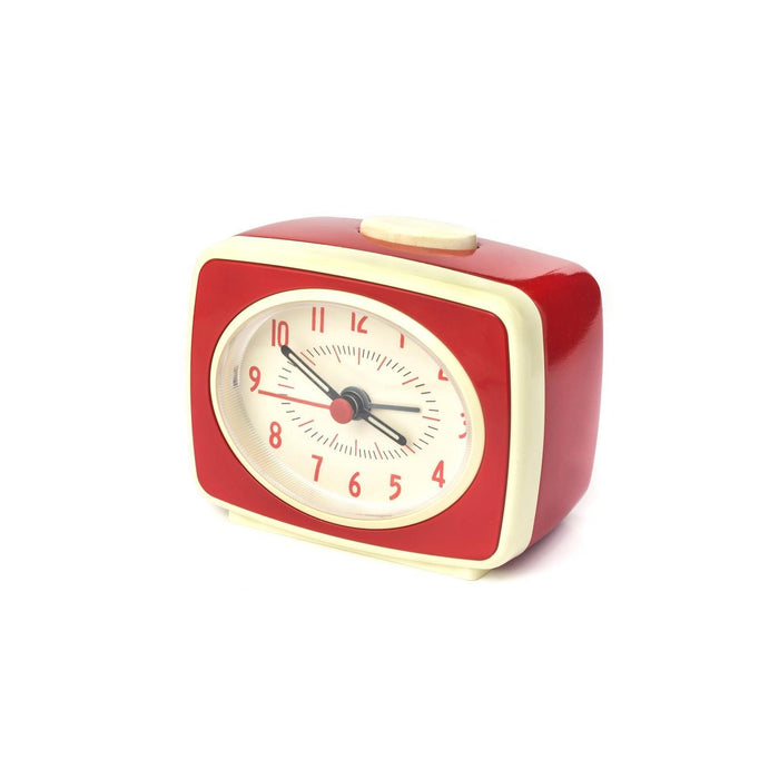 Kikkerland Small Classic Alarm Clock - Red