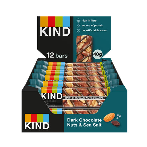KIND Dark Chocolate Nuts & Sea Salt Snack Bar (12x40g) - LemonSalt