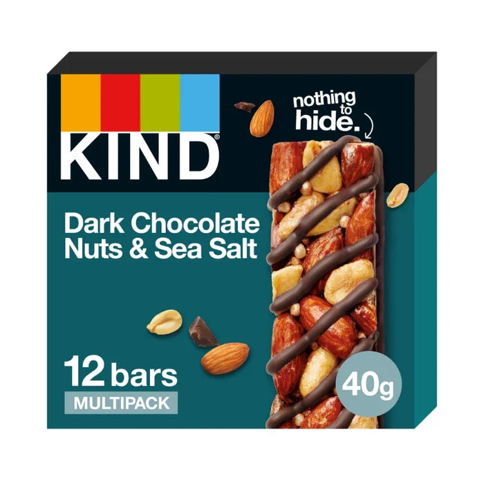 KIND Dark Chocolate Nuts & Sea Salt Snack Bar (12x40g) - LemonSalt