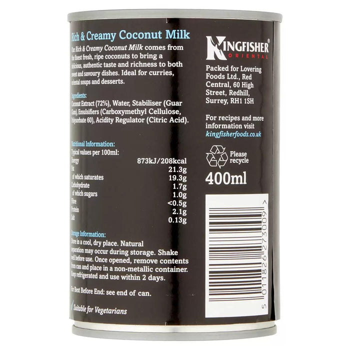 Kingfisher Oriental Coconut Milk (6x400ml) - LemonSalt